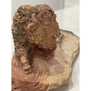 Buffalo Stone Carved Approx 6.5 In Long And 4 Inches Wide Really Beautiful